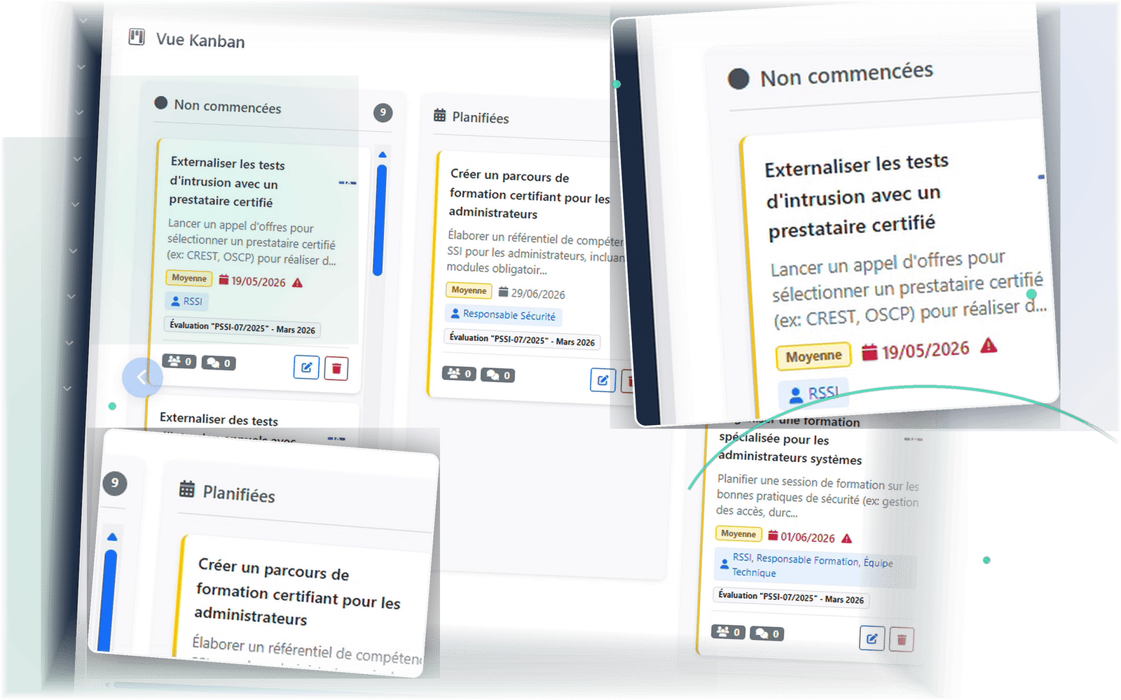 Aperçu — Liste des actions & priorités